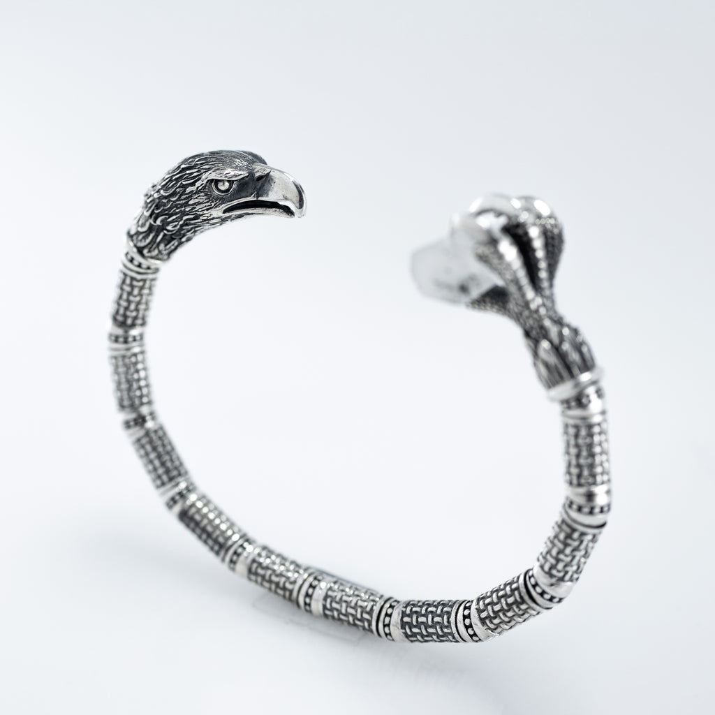 Silver eagle cuff, full view